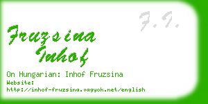 fruzsina inhof business card